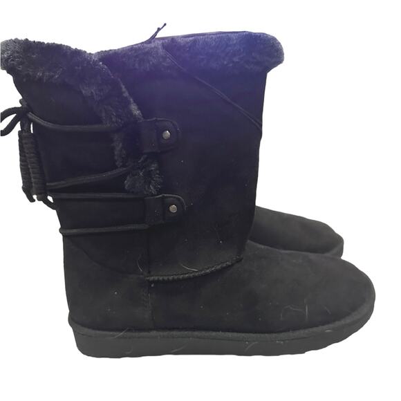 POP surrey faux suede mid calf boot Faux fur size. 8 - Picture 1 of 7